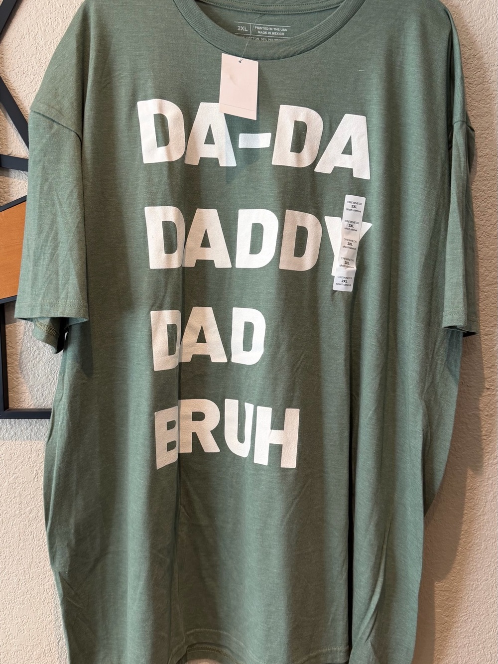 Kohl's Olive Green Graphic Short Sleeve Tee - DA-DA DADDY DAD BRUH